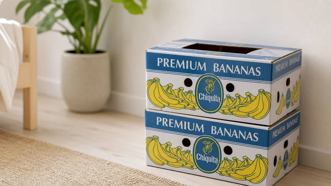 bananlåda på gräsmatta