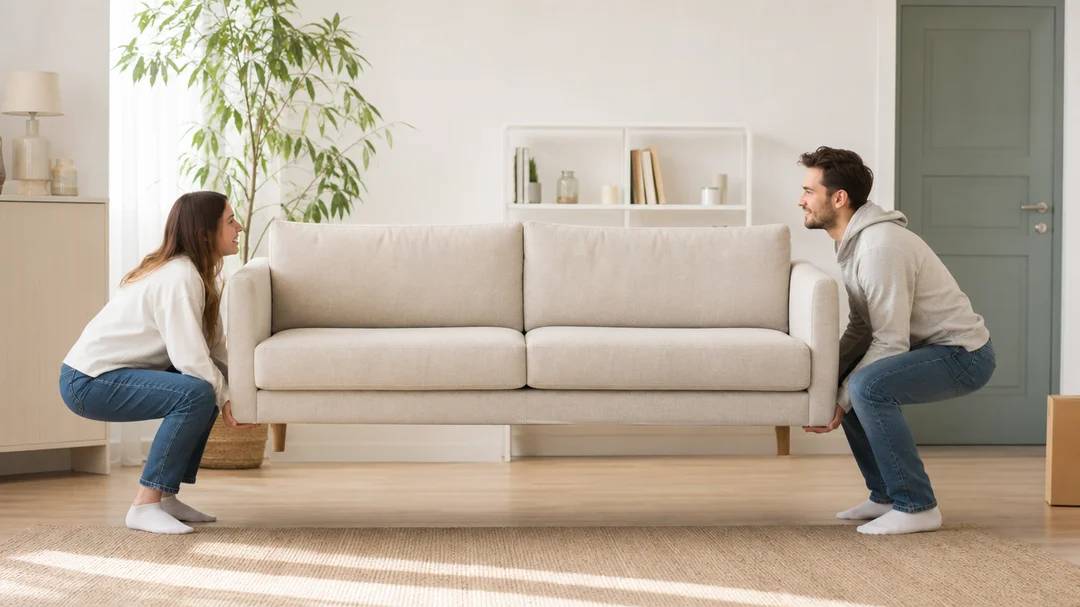 ett par vet inte hur man ska flytta ergonomiskt